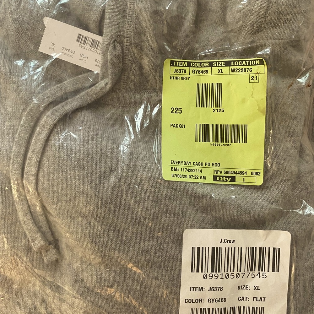 JCrew cashmere hoodie still in package